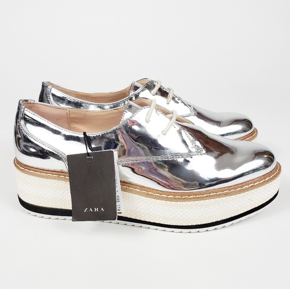 silver oxfords zara